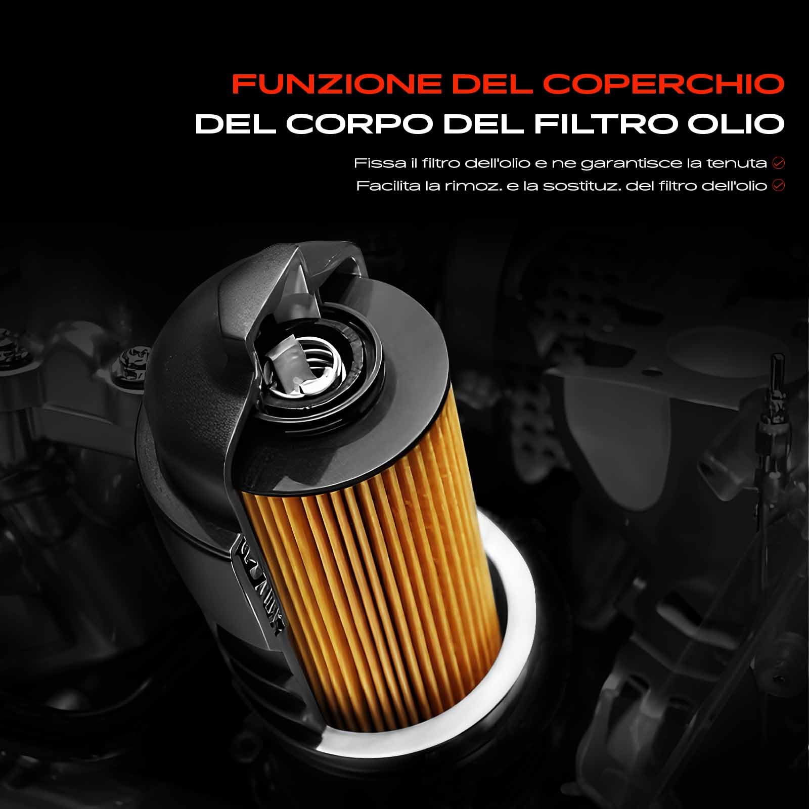Frankberg Alloggiamento del filtro dell'olio Con Anello di tenuta Diesel Compatibile con Doblo MPV 263 1.6L 2015-2025 Combo Furgone/MPV X12 1.6L 2012-2025 Replace# 55231346