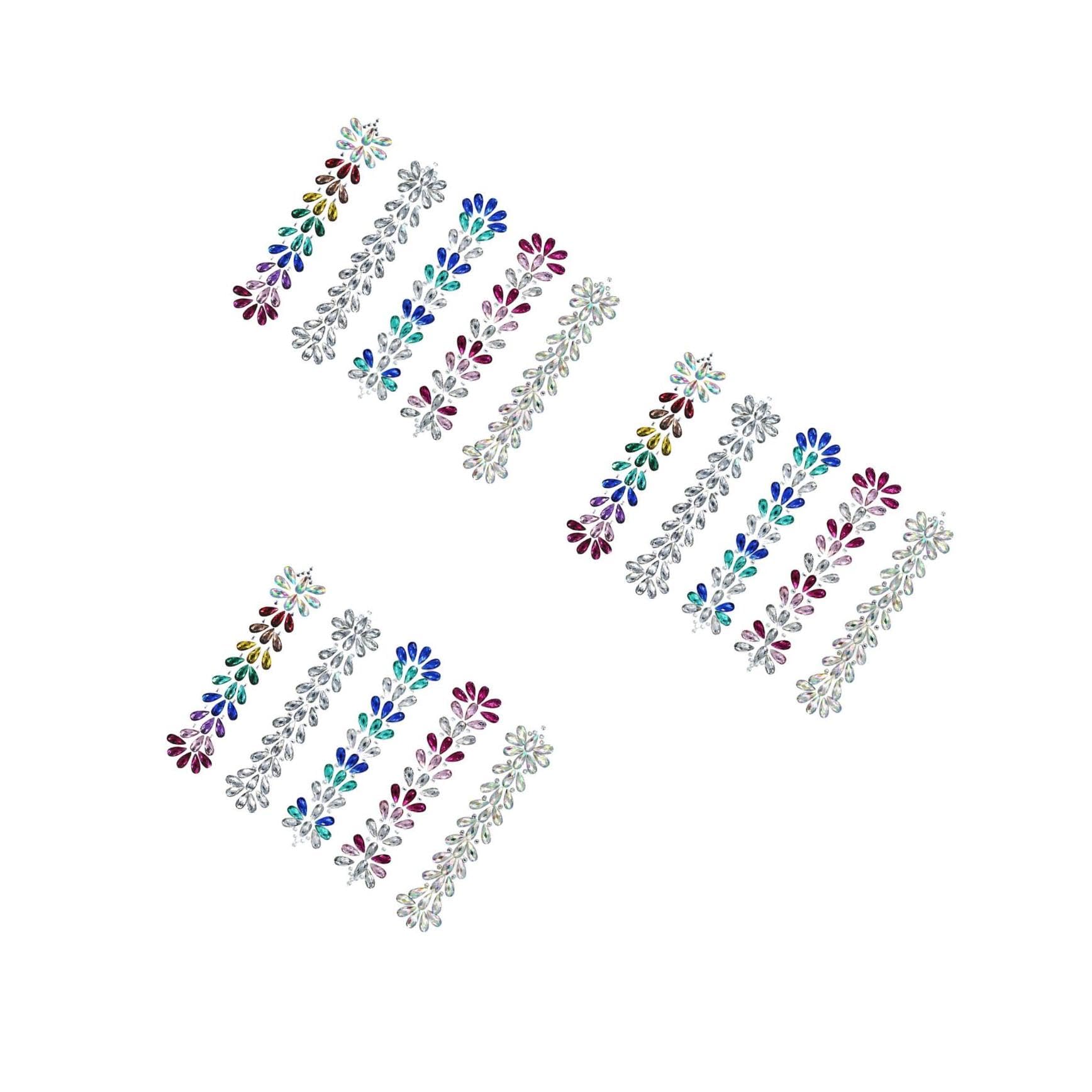 Angoily 15stücke Strass Aufkleber Für Gesicht Und Augen Glitzer Juwelen Makeup Zubehör Für Festivals Partys Hochzeiten Und Kostüme Verschiedenen Farben Erhältlich