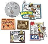 Wyoming Six-Piece State Magnet Set by Classic Magnets, Includes 6 Unique Designs, Collectible 3D Rubber Vintage-Style Souvenirs and Gifts Made in the USA
