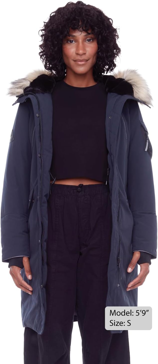 ALPINE NORTH Laurentian Women’s Vegan Down Long Parka Jacket with Faux Fur Hood - Image 6