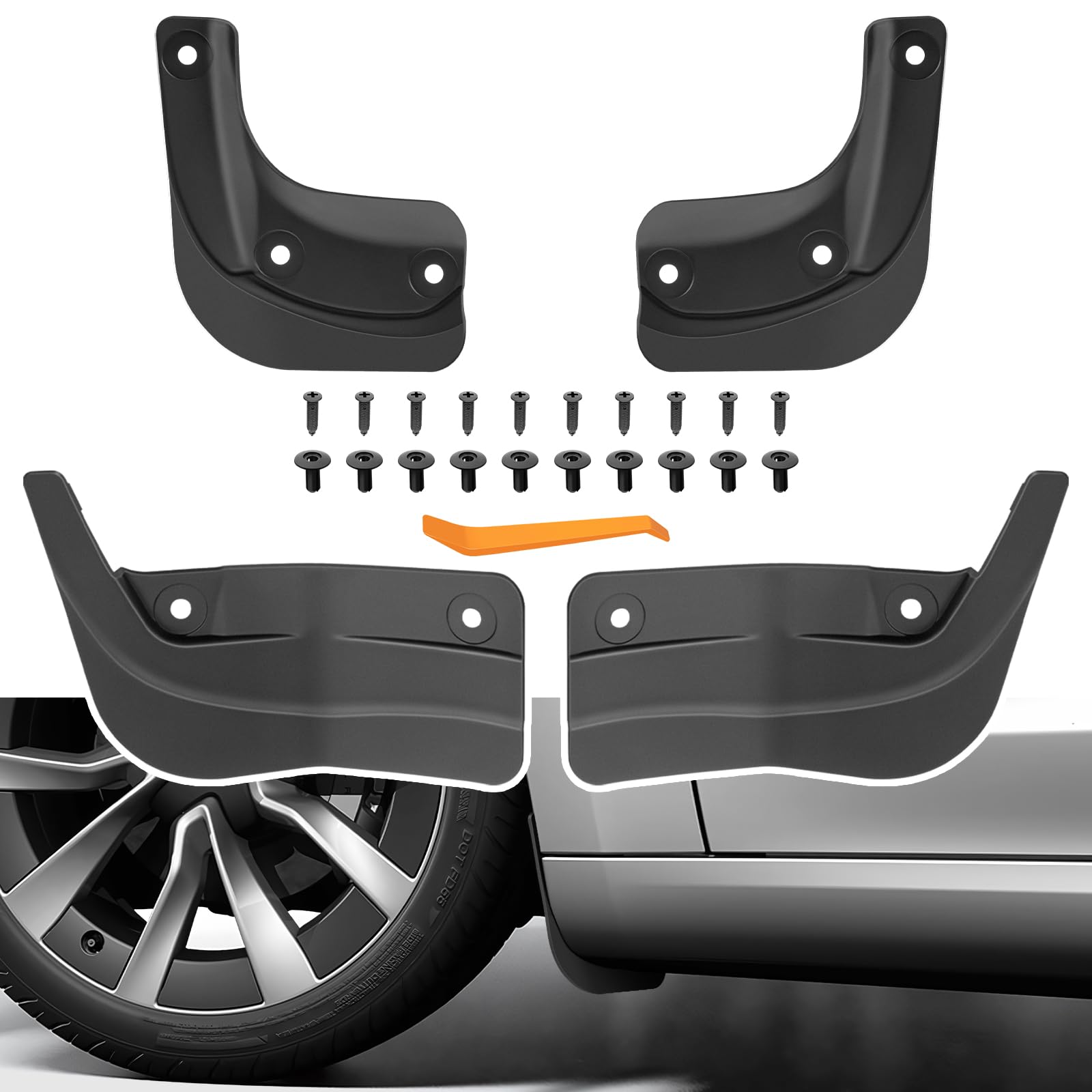 4PCS Upgraded Mud Flap for 2024 Tesla Model 3 Highland No Drilling Splash Guards Fender Mud Guard for 5 Seater Model 3 2024 Accessories