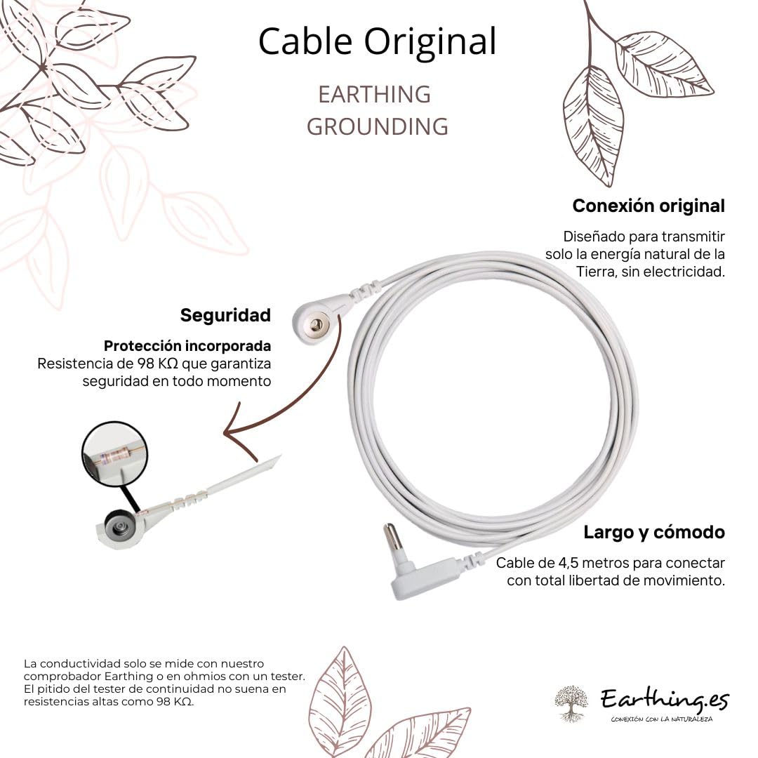 Mat de Cama Grounding | Alfombrilla Earthing para Sueño Profundo, Reducir Estrés e Inflamación | Cubrecolchón Conductivo PU Seguro (Incluye Adaptador EU) (XL - 137x185cm)