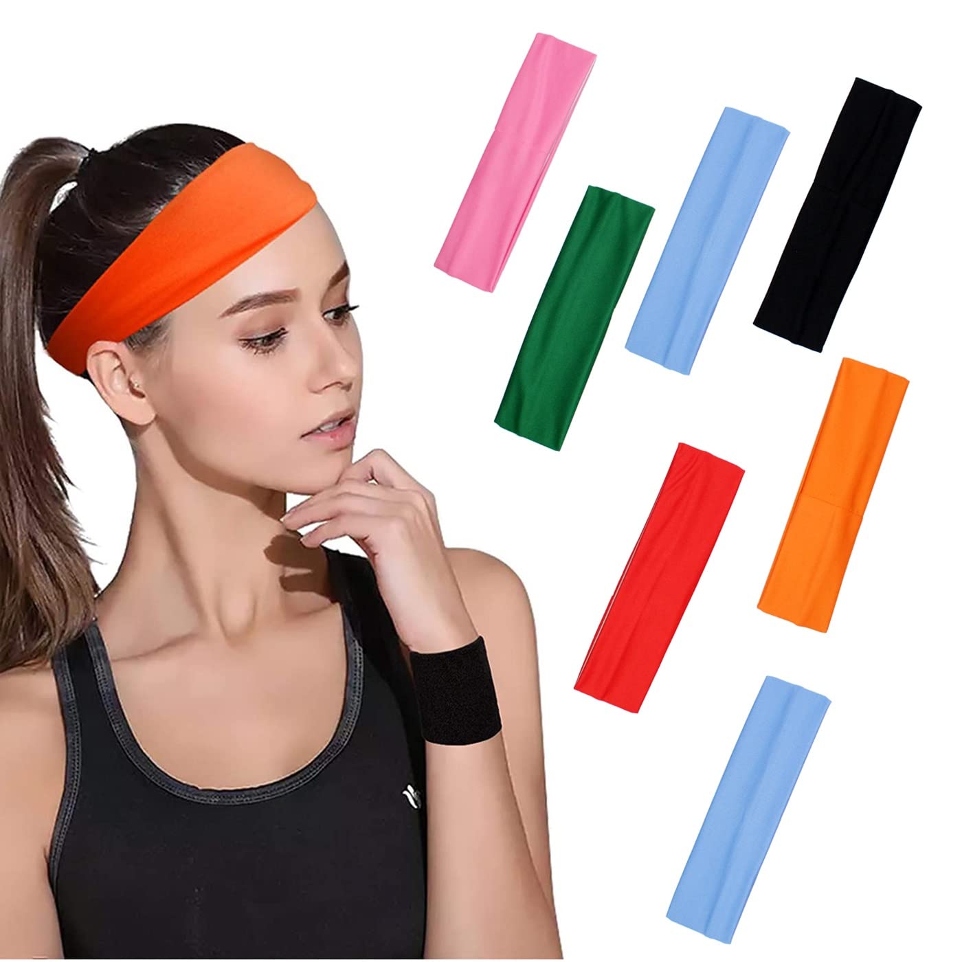 Kabello Fabric Stretchable Hairband For Girls And Women Set Of 7 (Multicolor) (B0B9BFHXRG) Amazon Price History, Amazon Price Tracker
