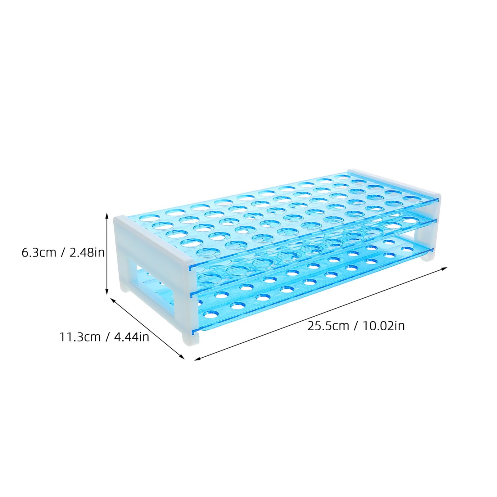 FRCOLOR Test Tube Rack,50 Holes Test Tube Holder Vial Holder Lab Test Tube Rack Holder for Scientific Experiments,Candy,Beads,Liquid Storage,Party Decor Blue