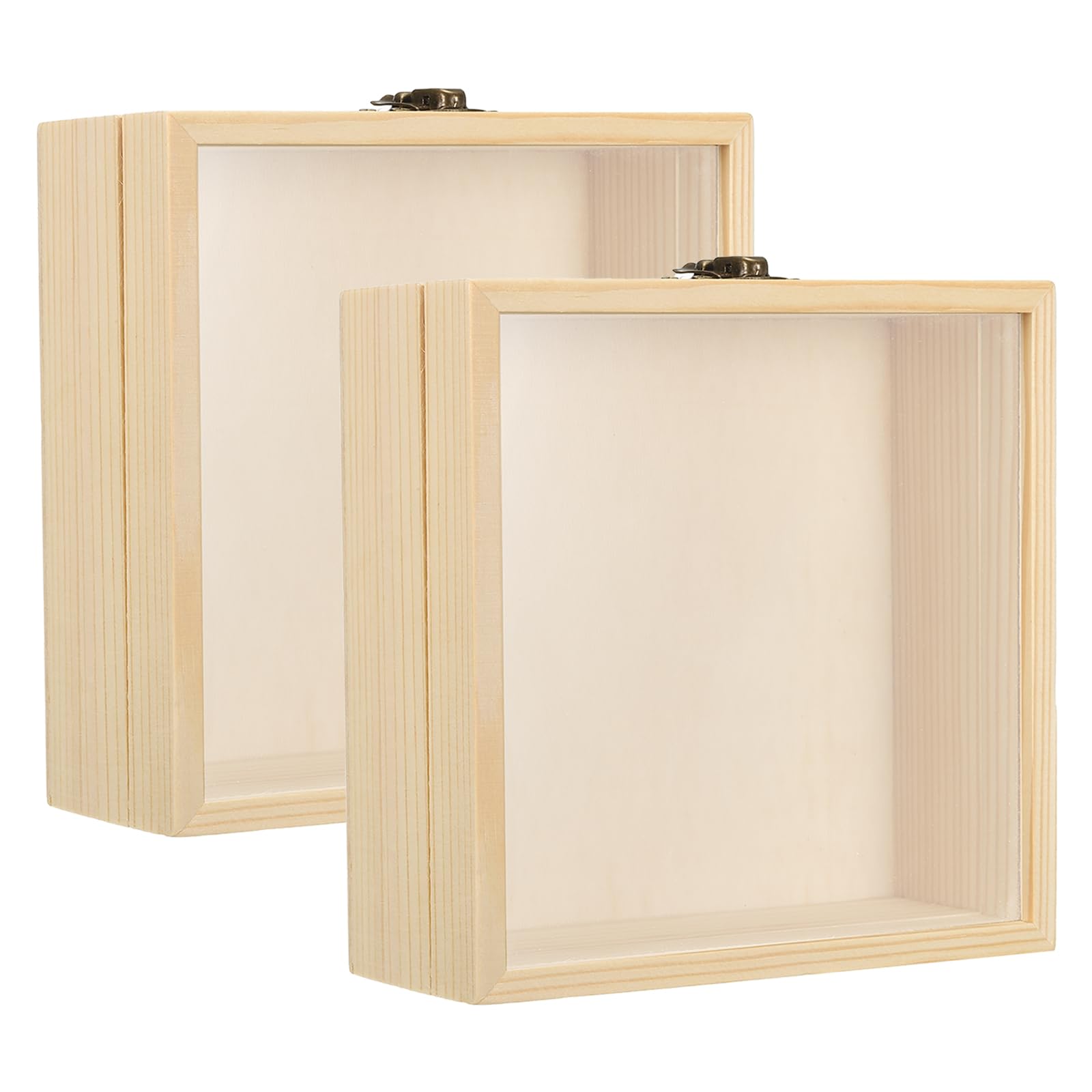PATIKIL 6x6 Wooden Shadow Box Display Case