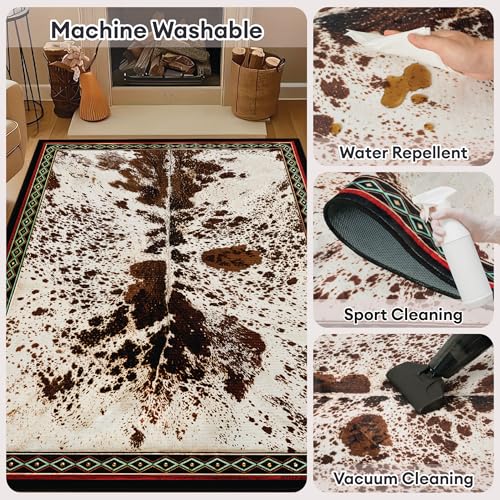 Tapete Western Cowhide 3x5 ft Antideslizante y Lavable miniatura 6
