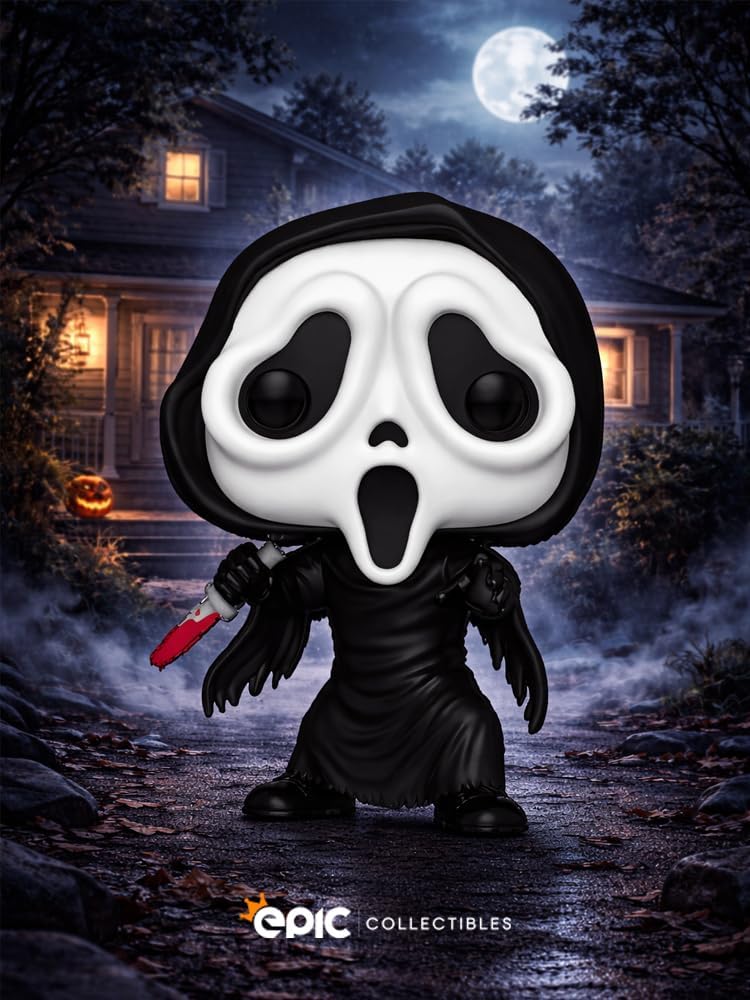 Epic Collectibles Pop Movies: Scream - Ghostface with Knife Vinyl Figure Bundled with Box Protector Compatible for Funko