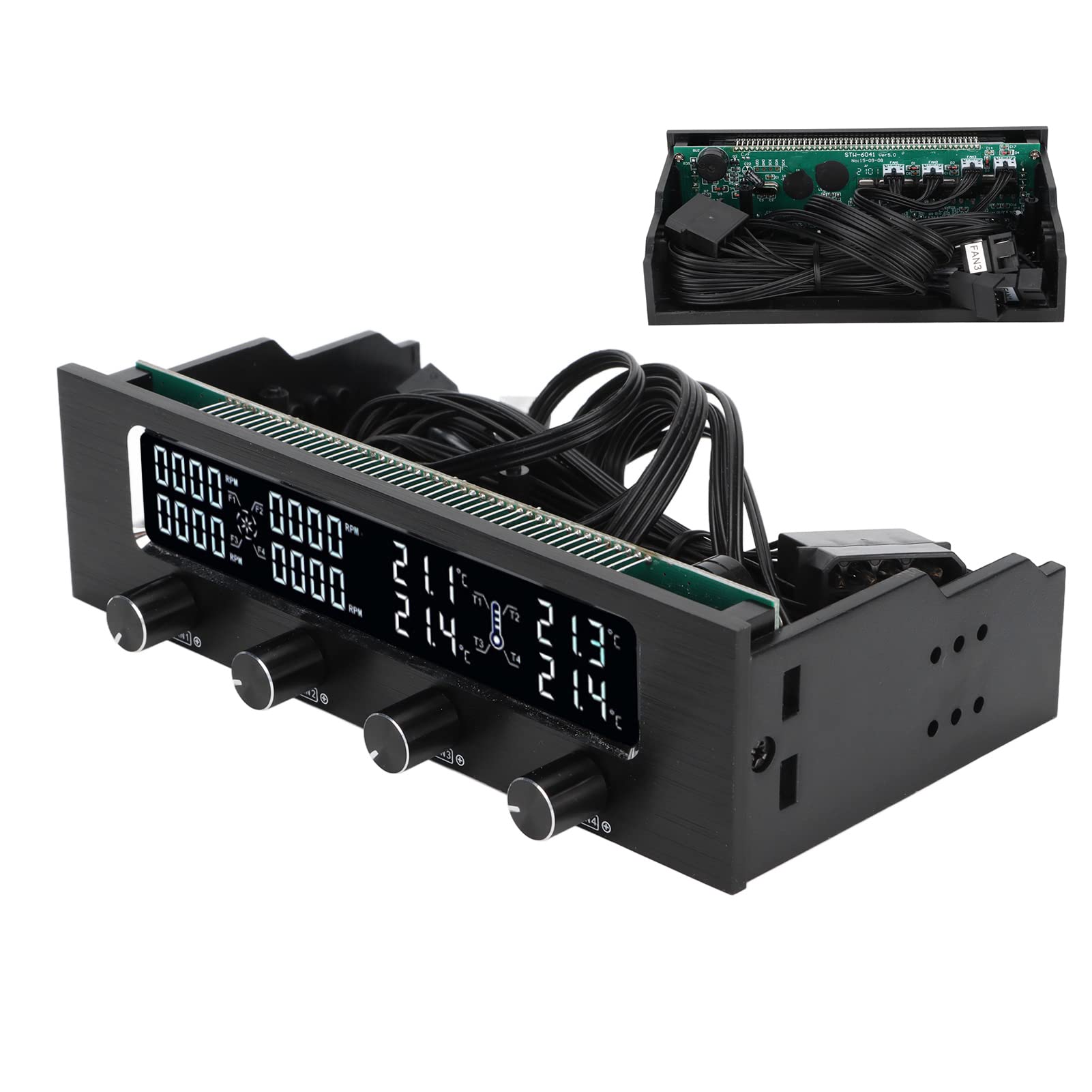 Contrôleur de vitesse du ventilateur LCD - PC réglable pour graphiques de refroidissement du processeur, contrôleur de température robuste et durable pour accessoires informatiques