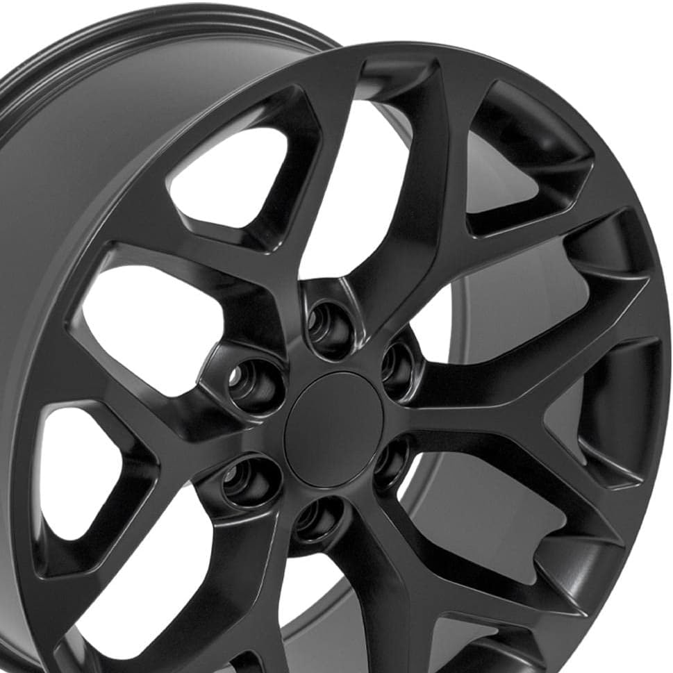 OE Wheels CV98B 20 Inch Rim Fits Silverado 1500 Snowflake Style 6x139.7 20x9 Satin Black - Hollander 5668 (1)