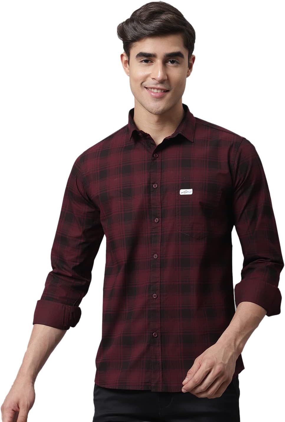 Cotton Checkered Slim Fit Casual Shirt For Men