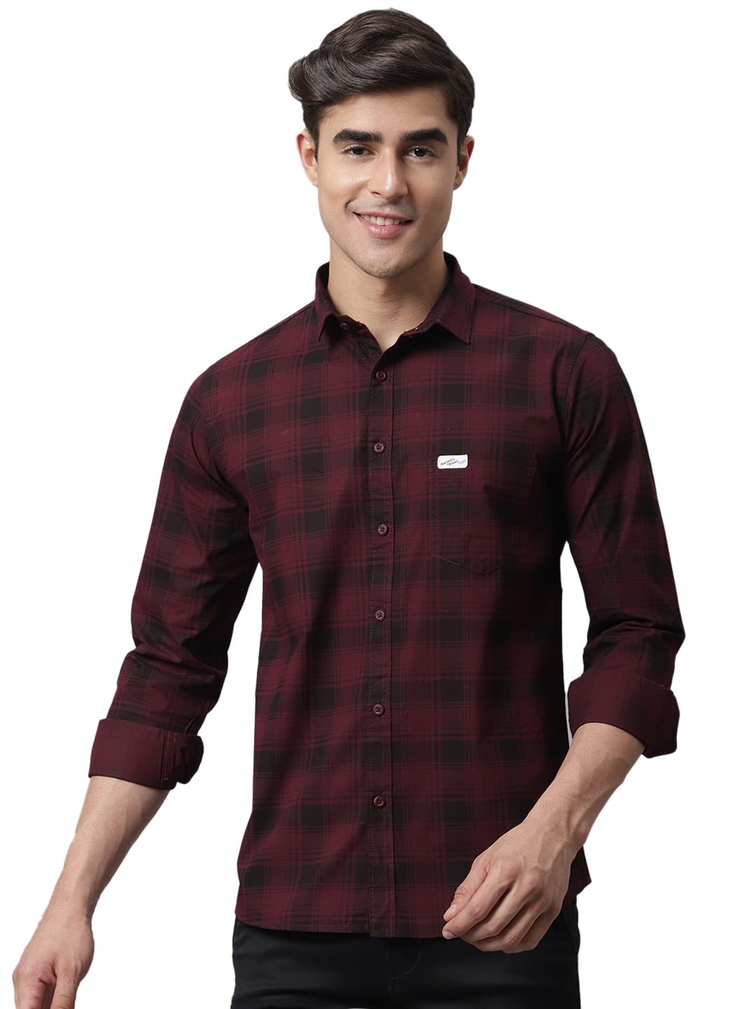 Majestic ManCotton Checkered Slim Fit Casual Shirt For Men