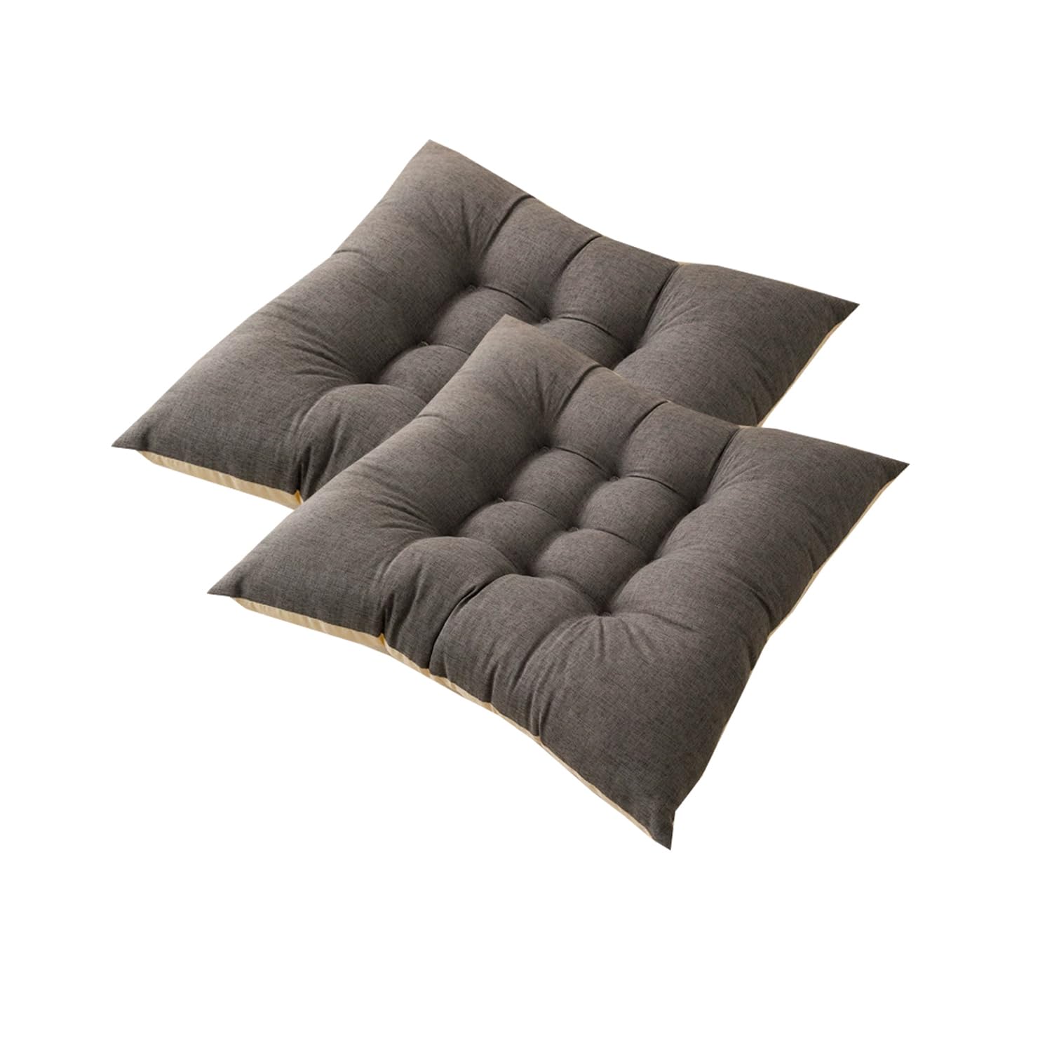 Cuscino quadrato per pavimento, morbido, per sedia, per interni ed esterni, per meditazione, yoga, sala da pranzo, camera da letto, giardino, cuscino di supporto (2 pezzi, 43 x 43 cm, grigio