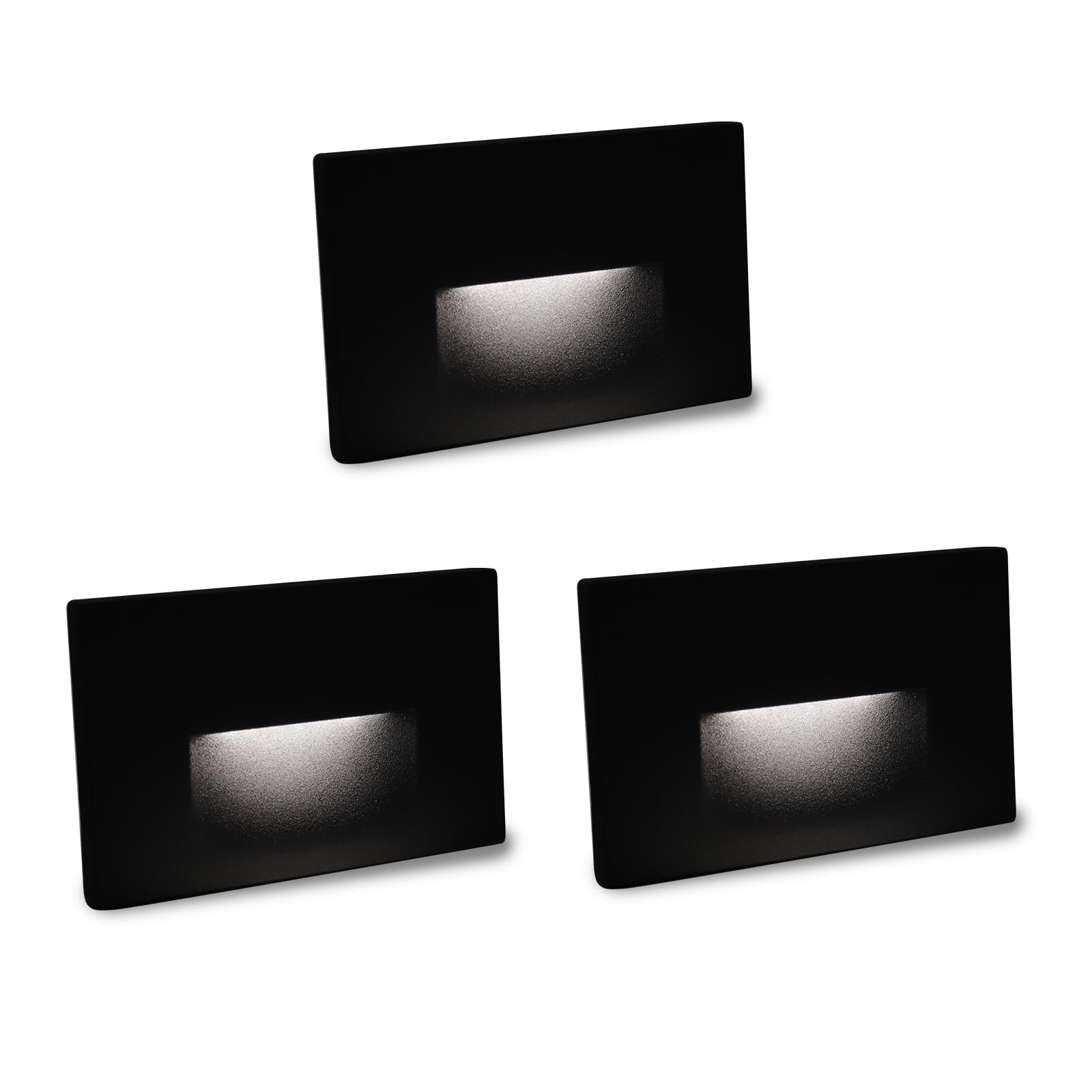 WEGO LIGHTING LED Step Lights, 3 Pack 120V Dimmable LED Stair Light, 2700K/3000K/3500K/4000K/5000K 5CCT Outdoor Stairway Light, 3W, CRI90+, Waterproof, Aluminum,ETL Certified