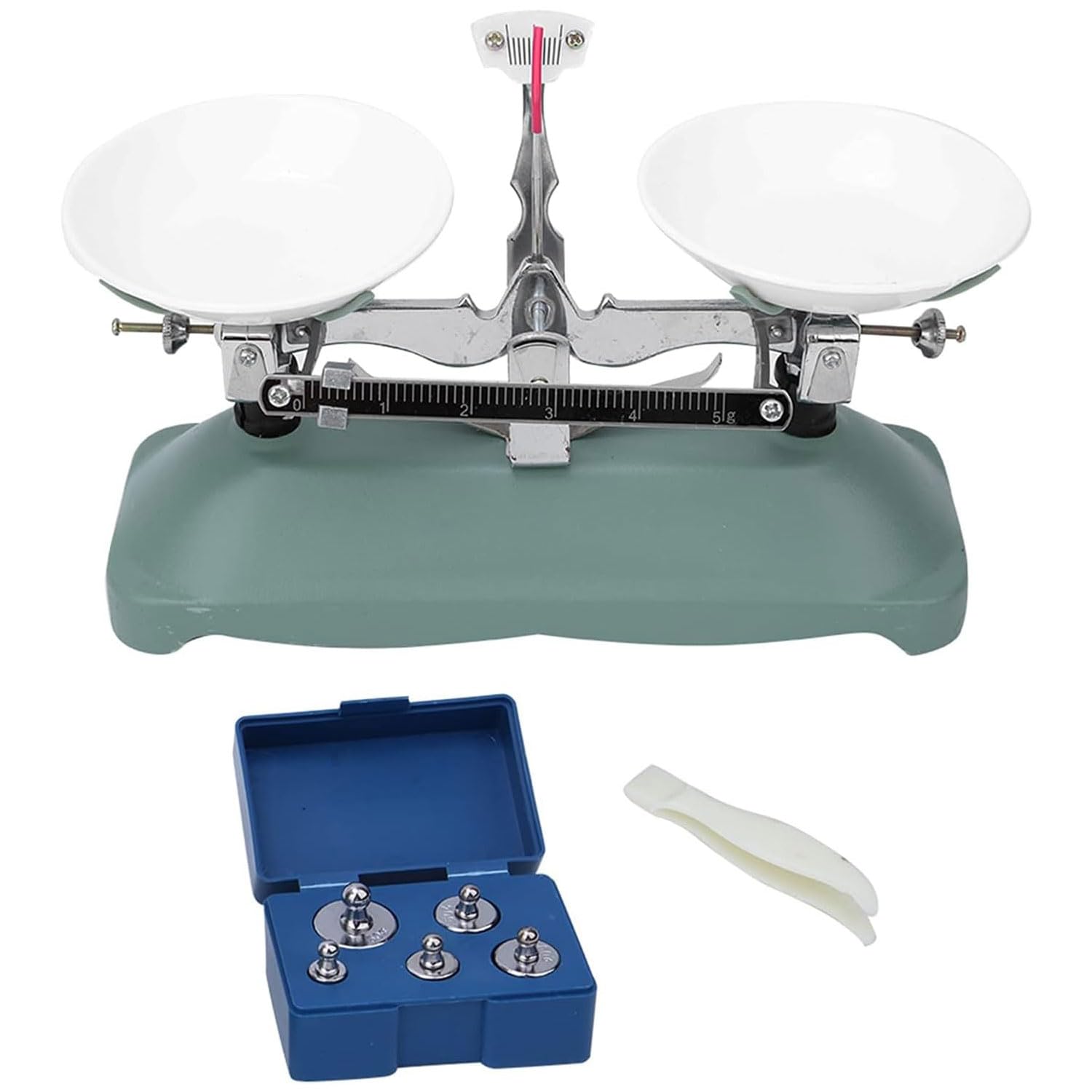Mechanical Balance Scale Tray, Balance Tray Table Mechanical Balance Scale, Physics Experiment Teaching Tools, with Weight Kit&Tweezers, Lab Mechanical Balance Scale, Not Easily Worn, for School