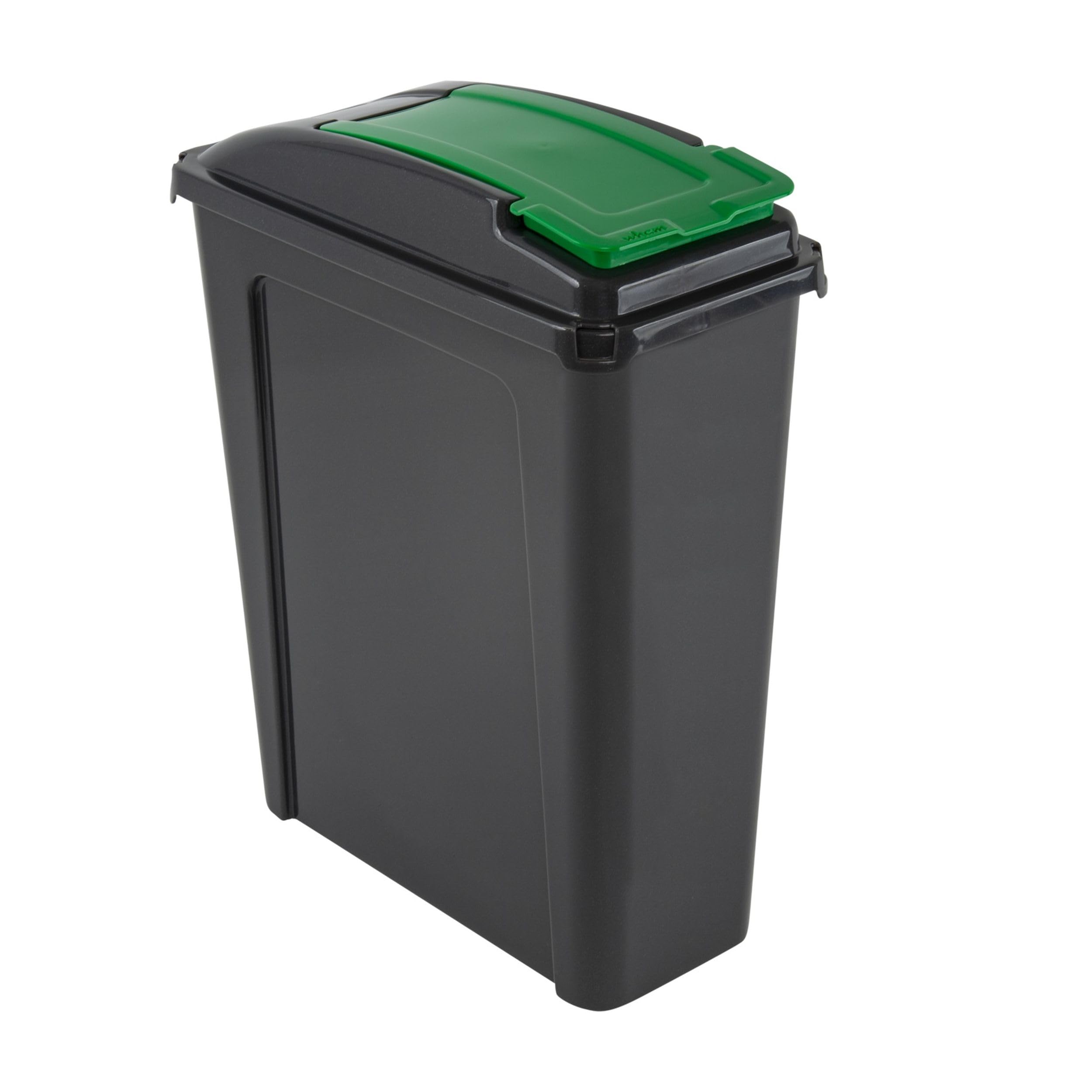 Green 25 Litre Plastic Waste Bin with Flap Lid by Wham
