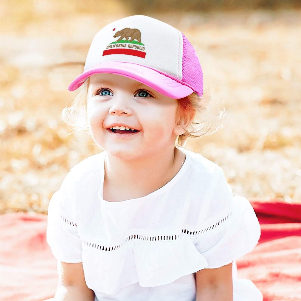 Custom Kids Trucker Hat California Flag Polyester Boys Caps & Girls