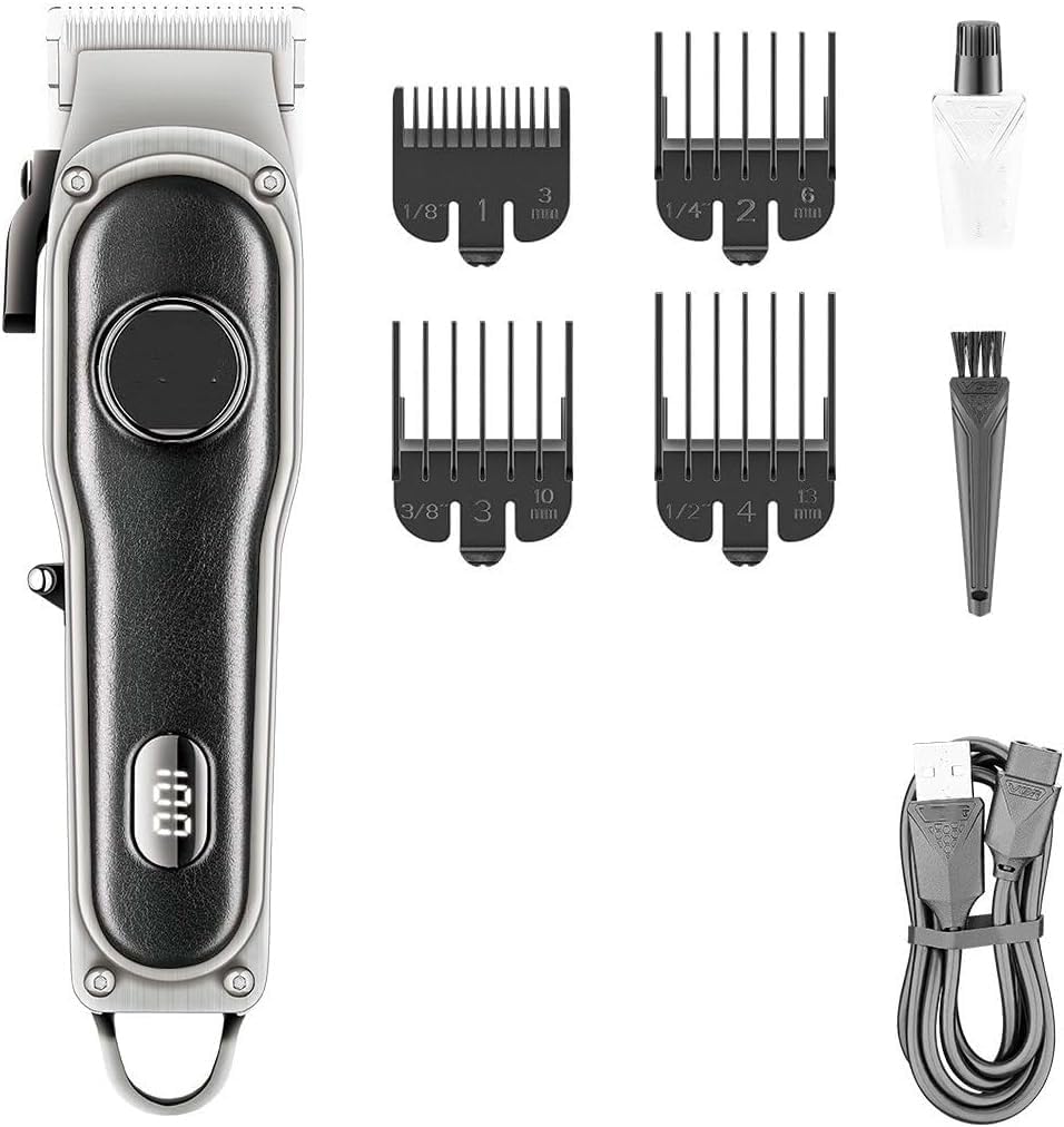 Hair Clippers for Men, Hair Clipper Adjustable Hair Trimmer Professional Hair Cutting Machine Barber Cordless Haircut Metal Clipper for Men
