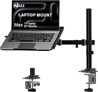 WALI Laptop Tray Desk Mount for 17inch Notebook, Fully Adjustable Laptop Arm up to