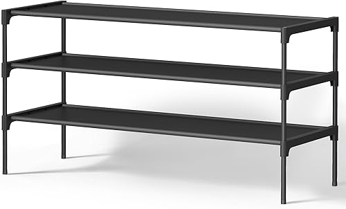 Miniatura 8 de SONGMICS Zapatero de 4 niveles, organizador de almacenamiento de zapatos, ahorro de espacio, 11.6 x 24.5 x 27.7 pulgadas, para entrada, estructura