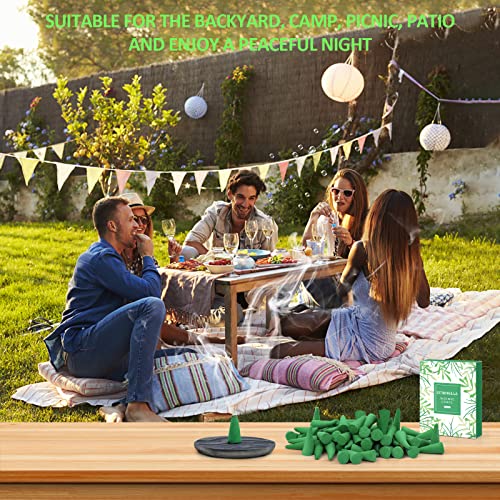 Citronella Incense Cones, Lemongrass Citronella Cones With Citronella Oil, Citronella Incense Cones For Indoor And Outdoor Garden Aromatherapy, 8 Packs, 120 Incense Cones #TOP6
