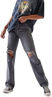 PacSun Women's Washed Black Ripped Boyfriend Jeans