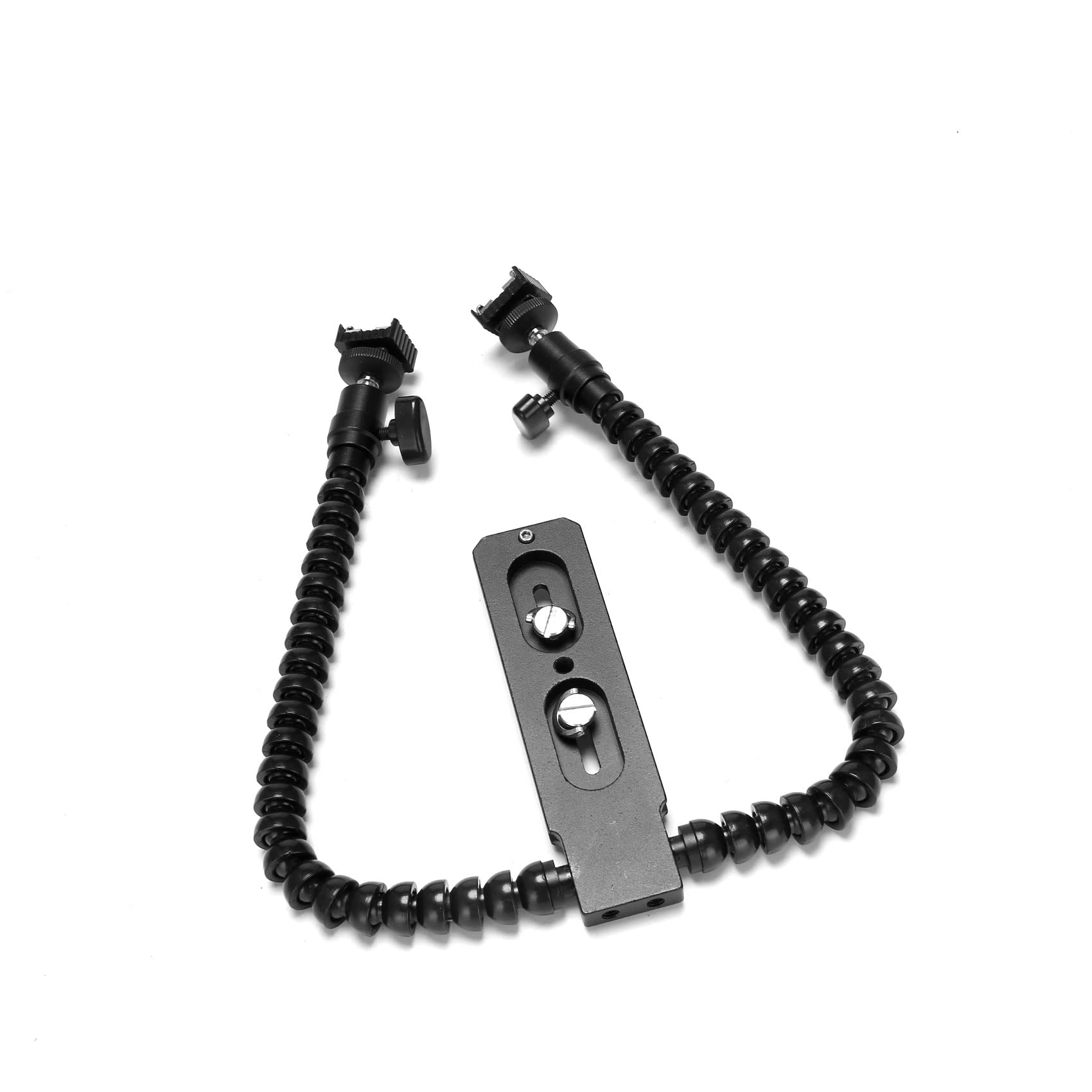 Jkjhbhged New Flexible Dual Arm Hot Shoe Flash Bracket Mount Holder for Macro Shot Camera Accessories, black, 264775