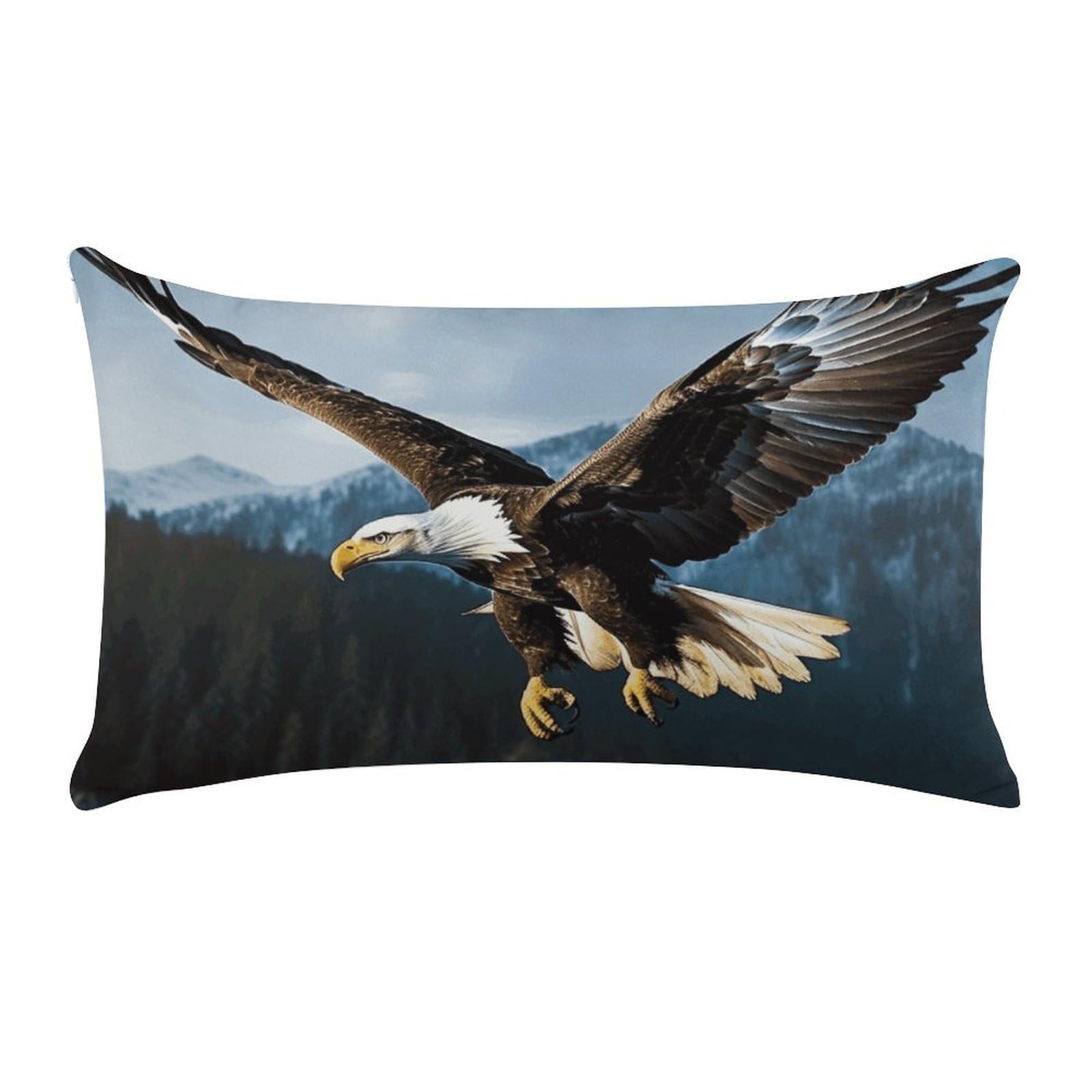 Eagle at Hunting Pillow Cases for Sofa, Super Soft Plush Pillow Cover with Zipper, Luxury Cozy Pillow Shams for All Seasons, Lightweight Pillowcases for Bedroom, 12" X 20"