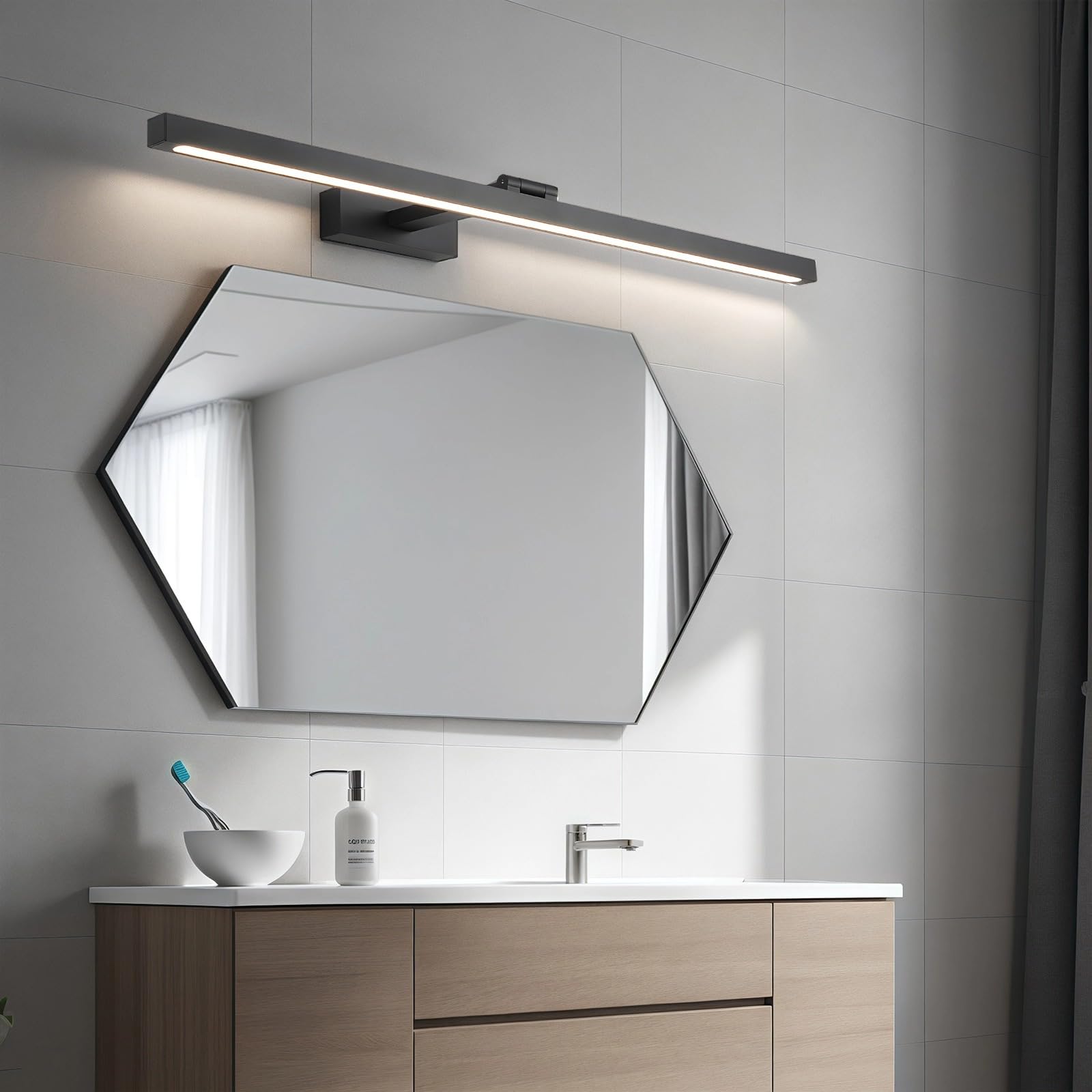 Verstellbare LED-Spiegelleuchte für Badezimmer, wasserdichte Aluminium-Wandlampe, korrosionsbeständig, mehrere Größen für einfache Einrichtung