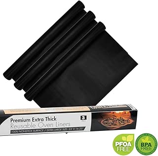 Non-Stick Heavy Duty Oven Liners(3-Piece Set)-Thick,Heat Resistant Fiberglass Mat-Easy to Clean-Reduce Spills, Stuck Foods and Clean Up-Kitchen Friendly Cooking Accessory,FDA Approved by Grill Magic - coolthings.us