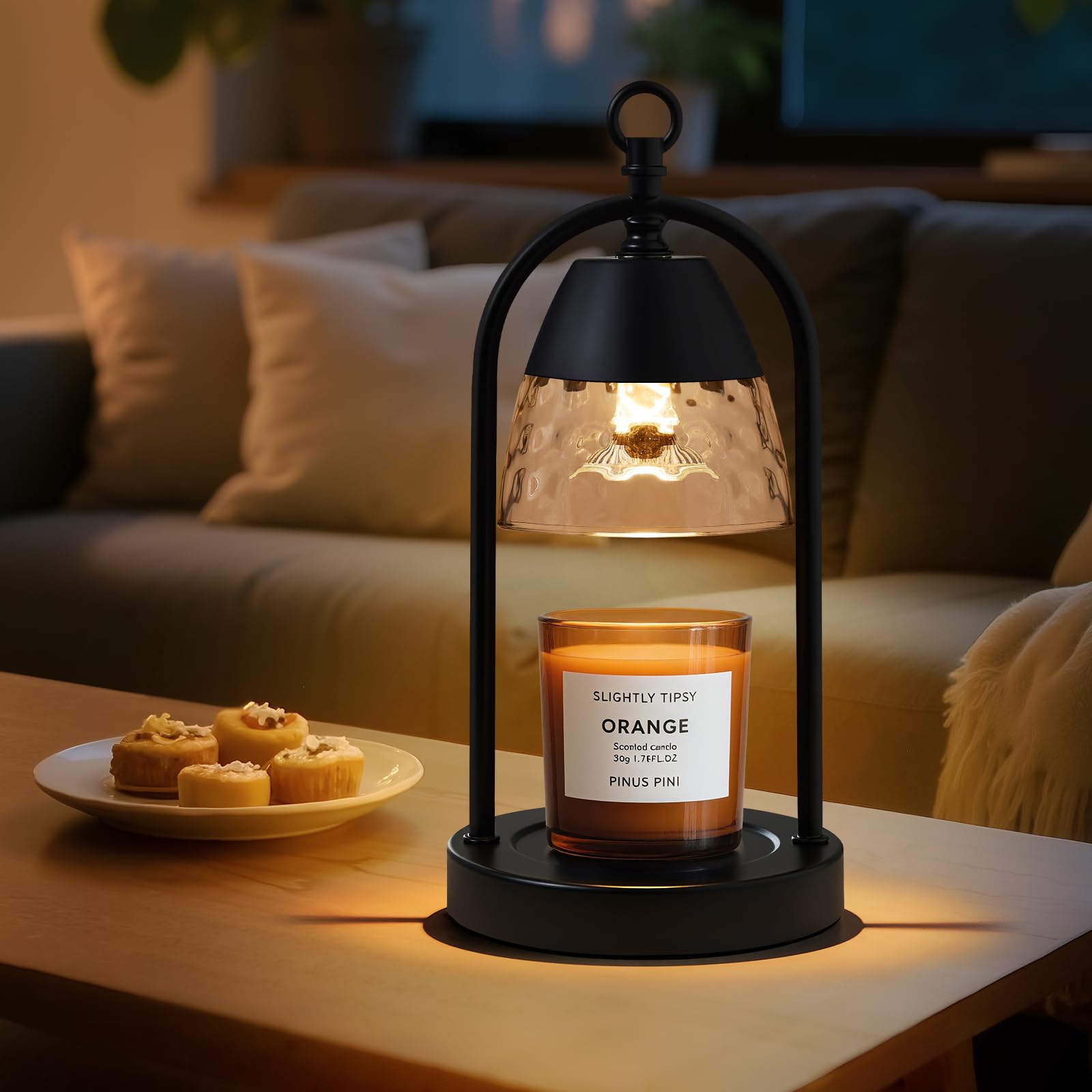 GyroVu Candle Warmer Lamp with Timer, Dimmable Electric Candle Lamp with Glass Shade, 50W Wax Melt Warmer for Scented Wax, Gift for Women, Mom,House Warming & Home Decor