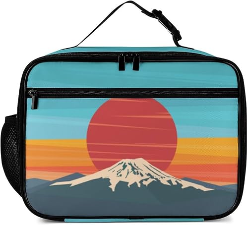 Miniatura 2 de Lonchera reutilizable de montaña, bolsa de almuerzo aislada, bolsa enfriadora, lonchera para comida y alimentos, bolsa de mano para mujeres, niños,