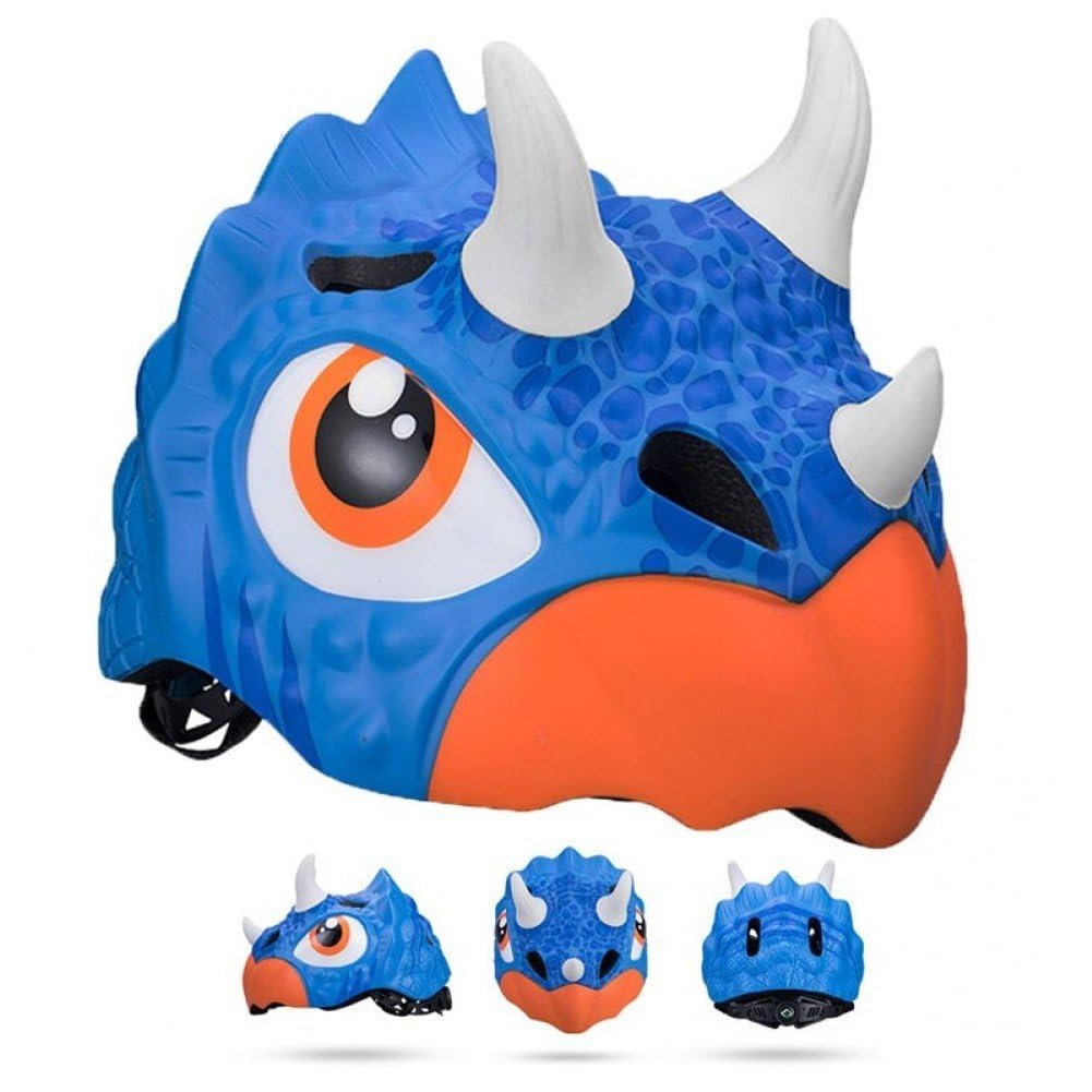Casco Ajustable para Niños, Cascos De Bicicleta para Niños Pequeños con Dibujos De Dinosaurios, Diseño De Dibujos Animados En 3D, para Ciclismo, Patinaje sobre Ruedas