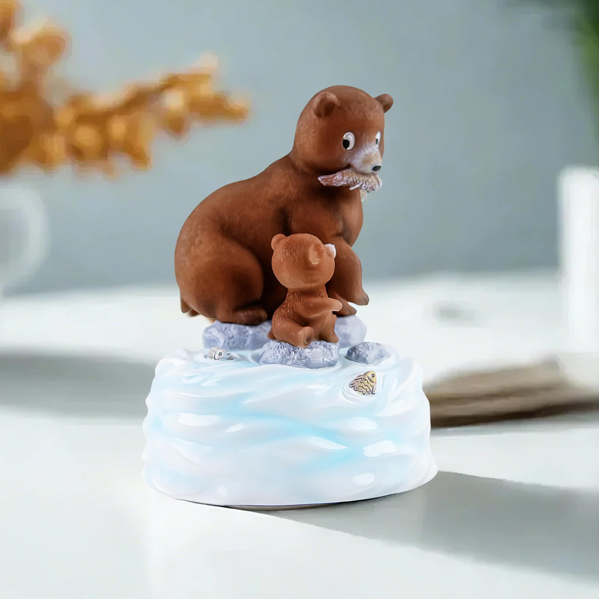 Ms. Wenny Dad And Baby Father And Daughter Figurine Music Box - Hand-Painted Musical Figurine Plays What A Wonderful World, Birthday, Father’s Day Ornament