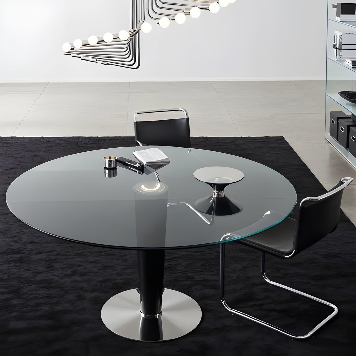 Round Transparent Tempered Glass Table Top, Rounded Safety Edges, Replacement Glass Tables Top for Dining Table, Dining Room, Patio, Coffee, Side Table(42cm)