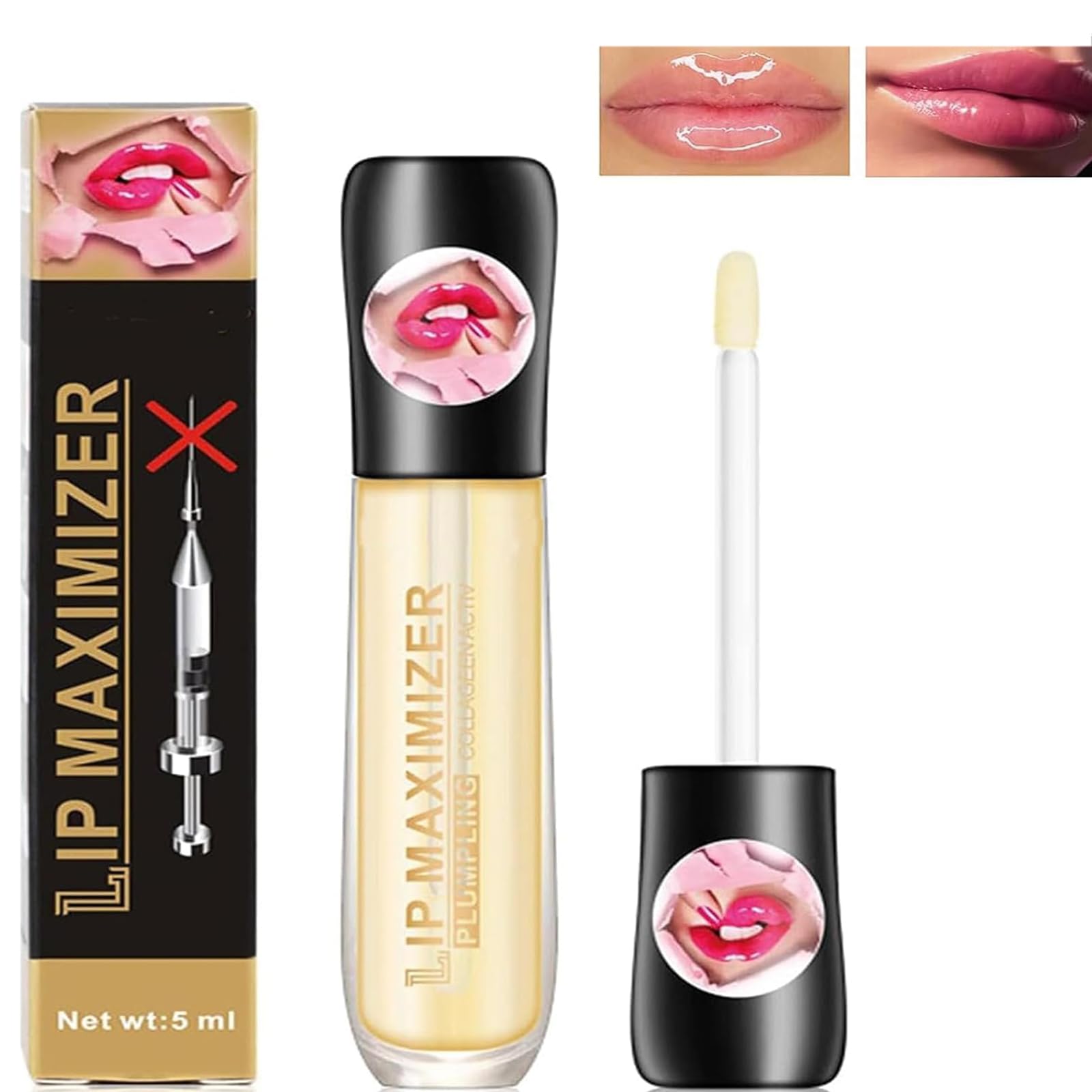 Thnkstaps Aumentador de Labios Relleno Labial Natural Lip Plumper para Labios llenos e Hidratados dar Volumen Lip Enhancer Deja que los Labios se Vean más Llenos y Rellenos Plumping Lip Balm 5ml