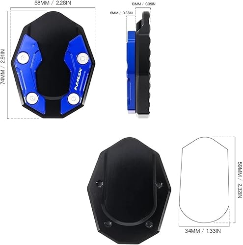 Miniatura 6 de DOUKI Kickstand Extension Plate for Yam&aha NMAX155 NMAX125 N-MAX 125 155 Xmax X-MAX 300 MT15 MT125 Motorcycle Kickstand Side Stand Extension Foot