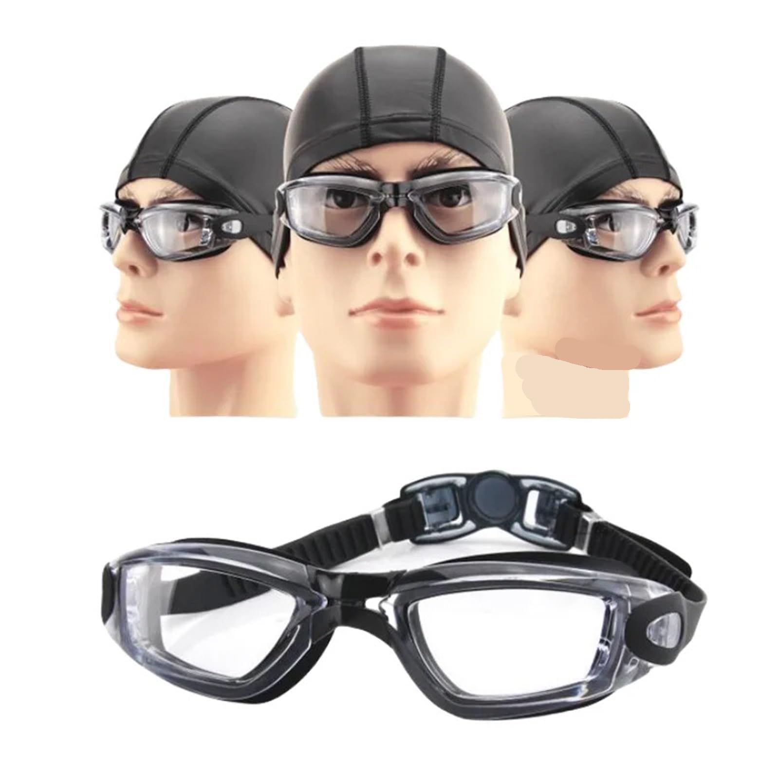 JUANYAO Occhiali Da Nuoto Occhialini da nuoto 2 pezzi Occhiali da sub in silicone con lenti trasparenti antiappannamento for uomo Per Il Nuoto