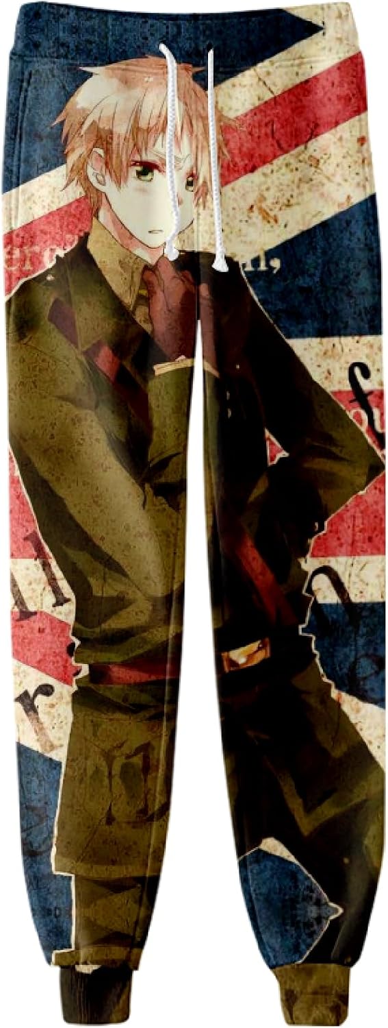ISaikoy Anime Axis Powers Hetalia Pants Trousers Gym Joggers Drawstring Cosplay Costume Sweatpants
