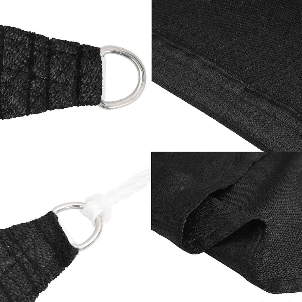 Tenda parasole triangolare in HDPE, protezione solare, 3 x 4 x 5 m, colore nero
