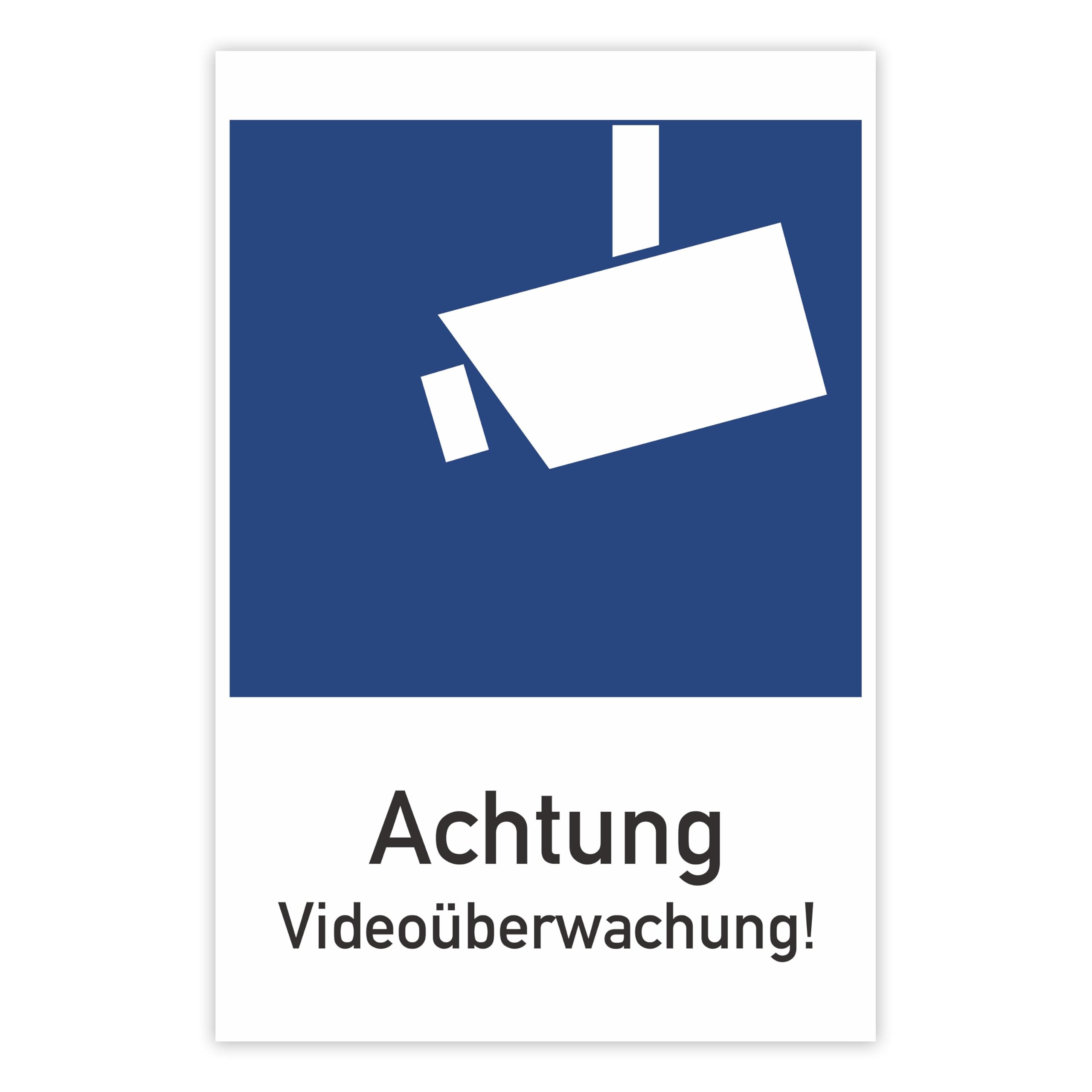 Schild Videoüberwachung 100mm - DIN 33450-10cm für Innen und Aussen - PVC Aufkleber - selbstklebend (Symbol + Text, 25 Stück)