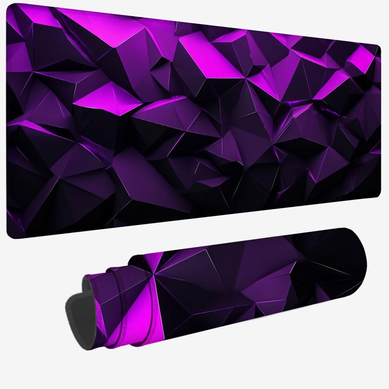 Podkładka pod mysz XXL 1200 x 600 x 3 MM, fioletowa duża podkładka pod mysz z wodoodporną i antypoślizgową geometrią pod ręką zszyte krawędzie, poprawia precyzję i szybkość dla gracza W-100
