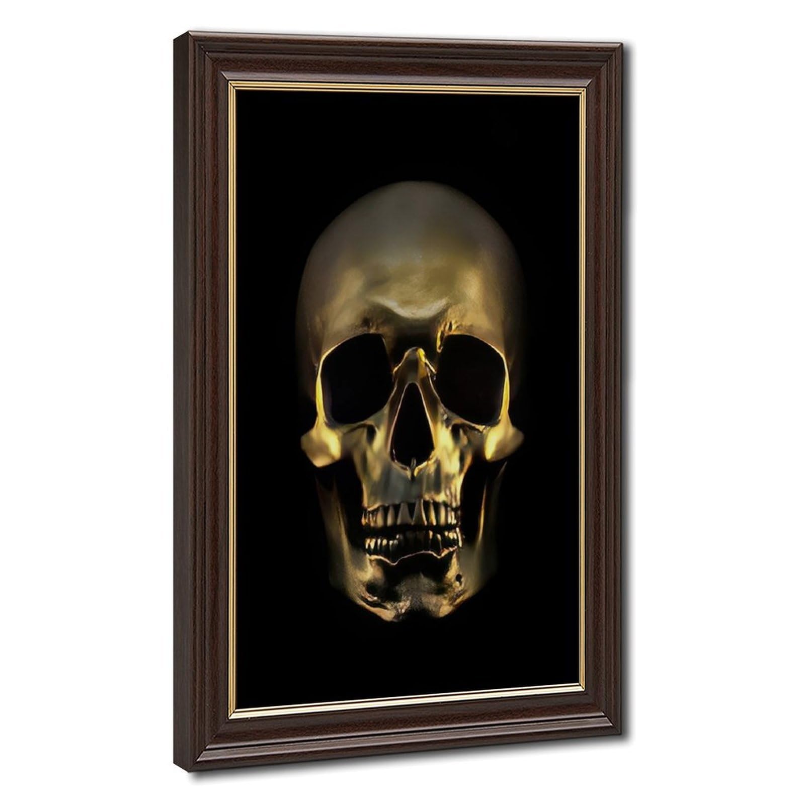 Bareronor Golden Skull Poster Canvas Poster Bedroom Decor Landscape Office Room Decor Gift 24" L X 36" W