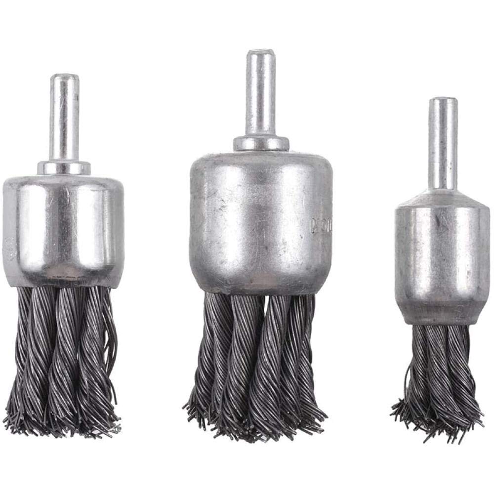 7Pcs Spazzola a ruota metallica con nodo a torsione per trapano Set di spazzole con ruote a tazza pieghettate per trapano con gambo da 1/4 di pollice