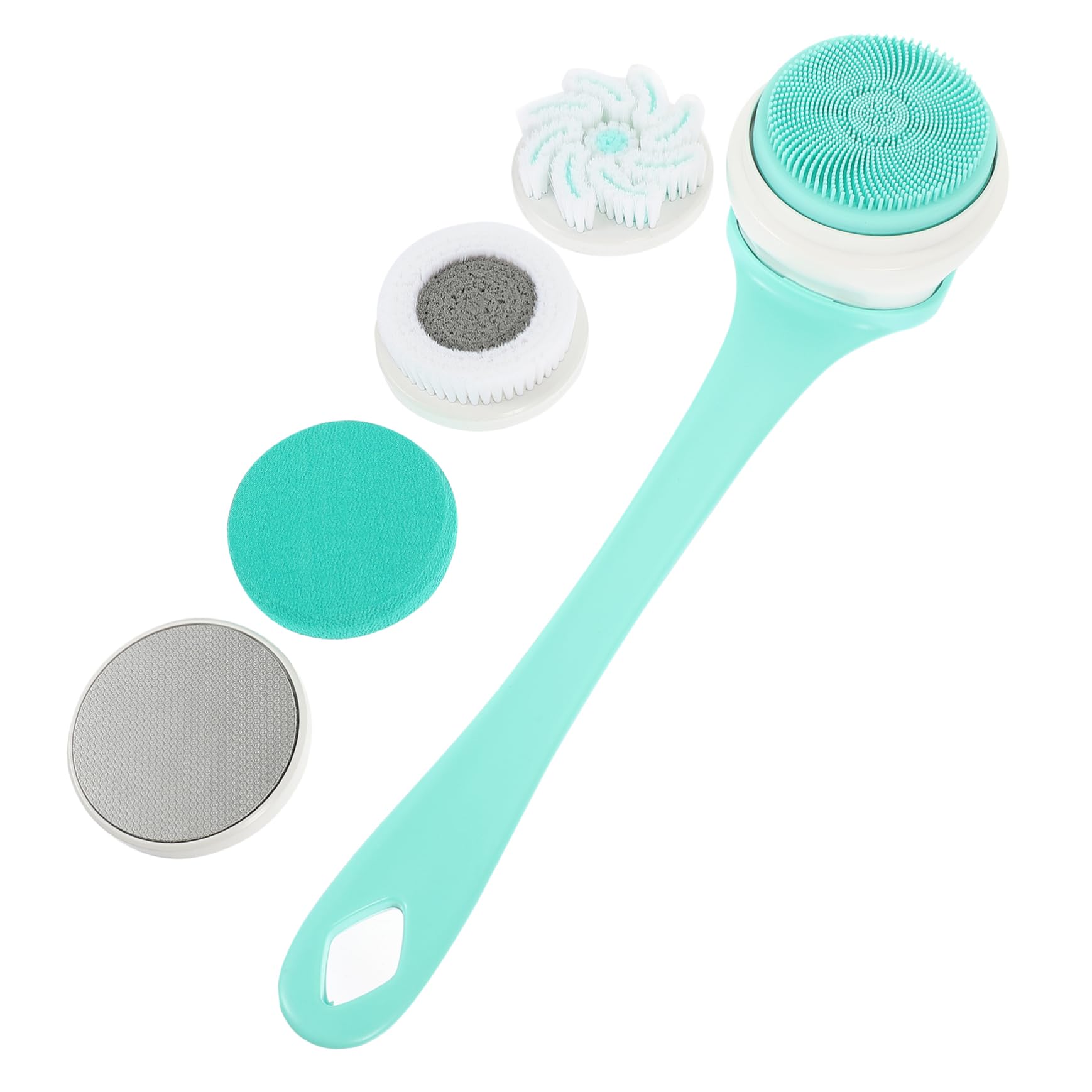 Baluue Spazzola Per Schiena Doccia in Silicone Sicura Velocità Esfolianti Testina Rimovibile Per Pulizia Profonda Del Corpo Design Per Appendere Pratica Per Uso Quotidiano