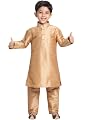 JBN Creation Boys Silk Blend Rose Gold Kurta Pyjama Set - Ethnic Elegance for Festivals | Comfortable Traditional Comfor