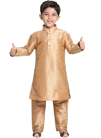 JBN Creation Boys' Cotton Blend Kurta and Pyjama Set