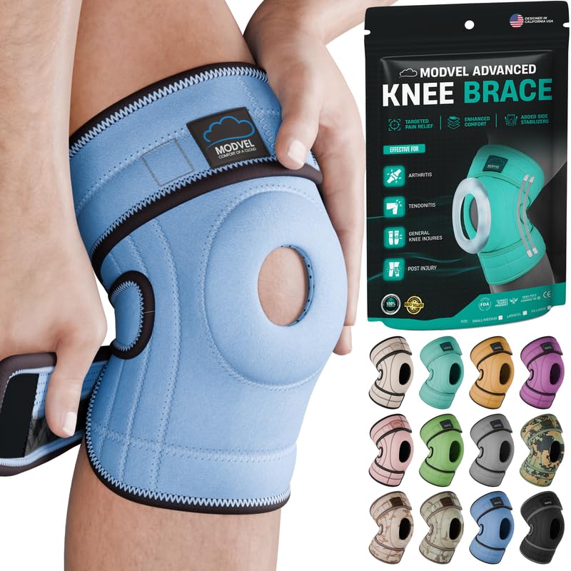 Image of Modvel ELITE Knee Brace for Men & Women - Patella Gel Pads & Side Stabilizers for ACL, Meniscus Tear, Arthritis & Injury Recovery - Maximum Support for Running, Sports & Joint Pain Relief