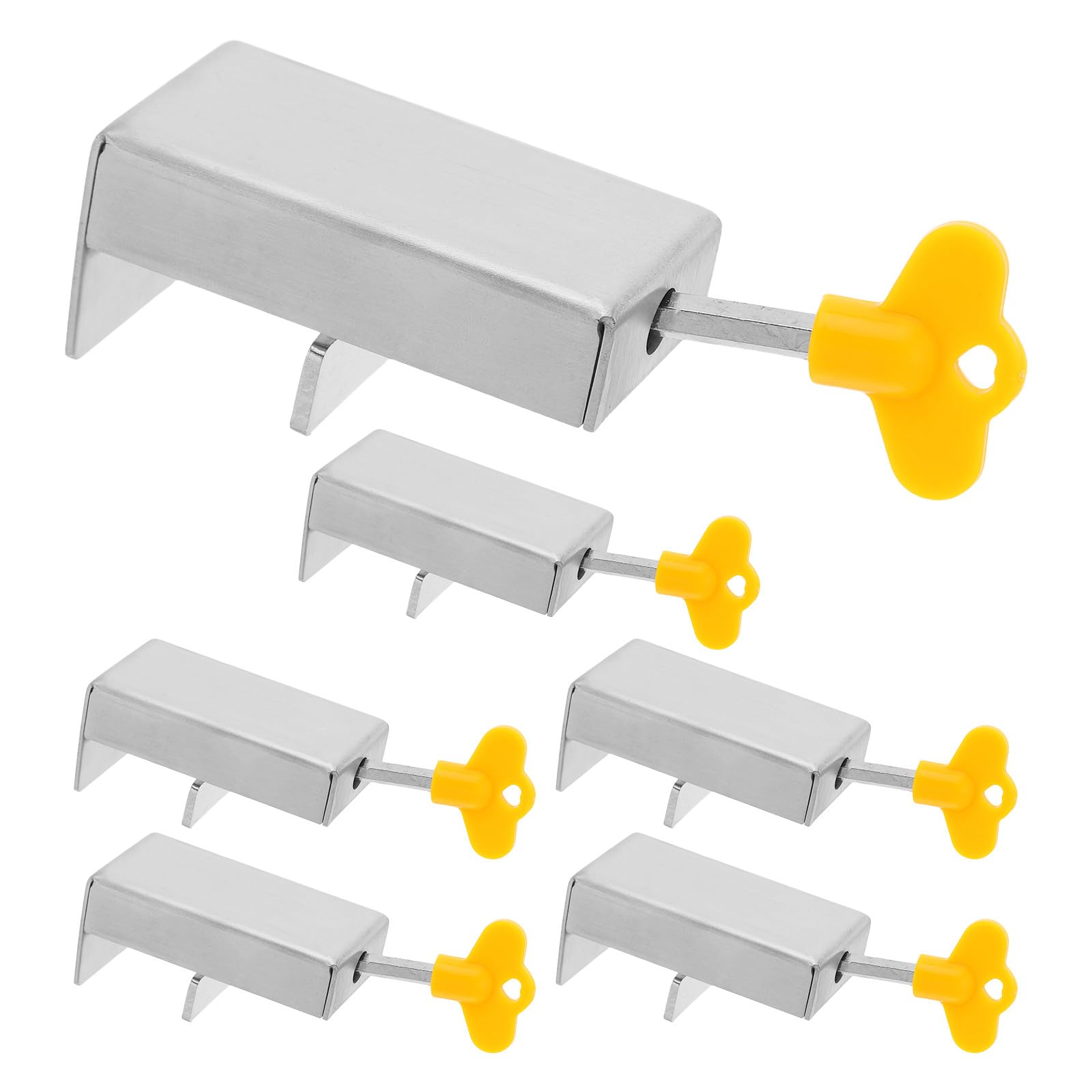 Ciieeo 6 cerraduras para ventanas corredizas: topes de seguridad de acero inoxidable para puertas horizontales y verticales, bloqueadores deslizantes a prueba de niños para la seguridad del hogar.