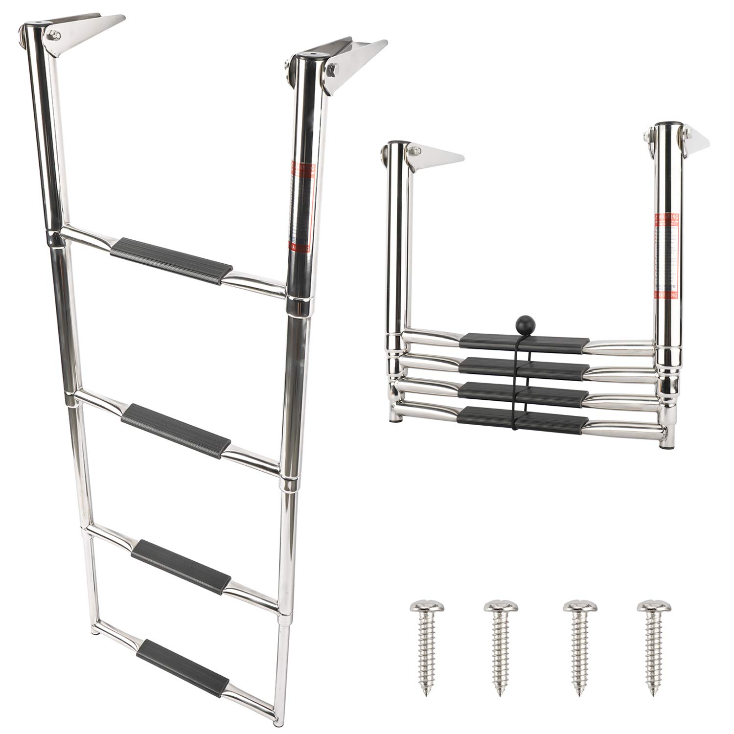 Buy DasMarine 4 Step Extra Wide Ladder,Stainless Steel Telescoping Drop