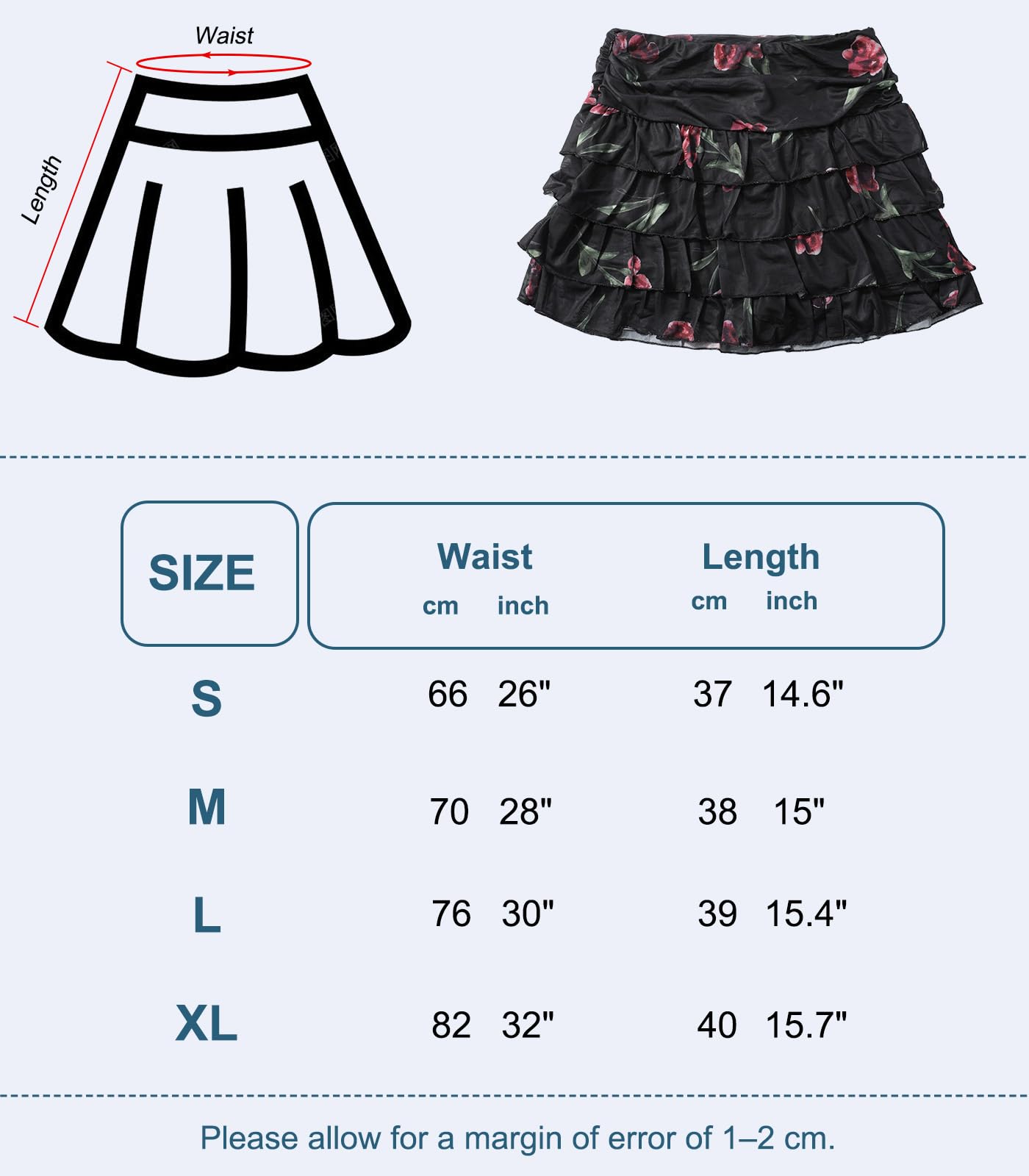 Adigaber Donna Volants Mini Gonna Vita Elastica Gonna a Strati in Tulle con con Pantaloncini